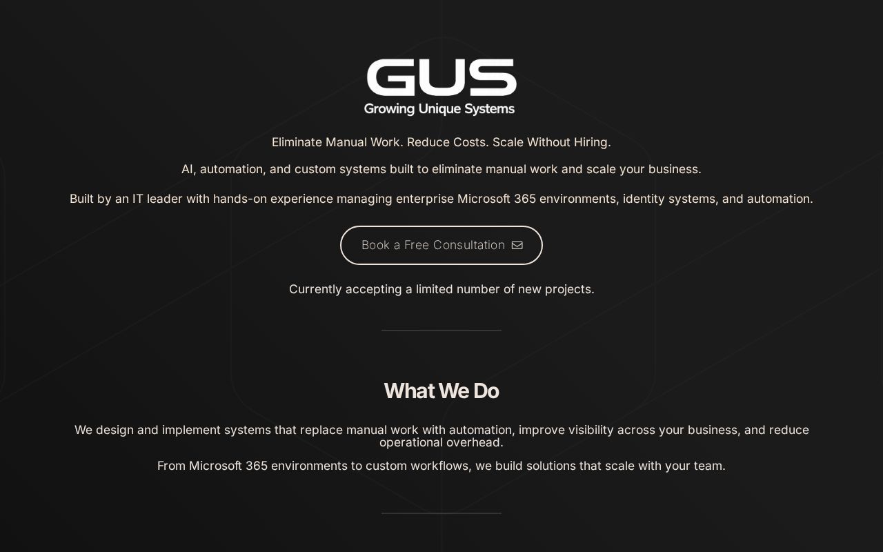 GUS - Growing Unique Systems